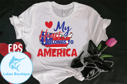 my heart belongs to america t-shirt design 113