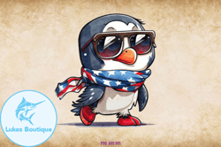 patriotic penguin clipart 4th of july design 22