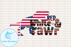 red white & rawr png sublimation design 146