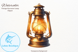 watercolor old rusty kerosene lamp design 93