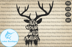 vintage deer enjoy your wild nature design 122