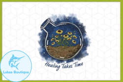 healing takes time floral vintage design 134