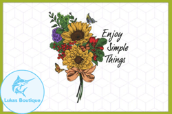 enjoy simple things vintage floral png design 135