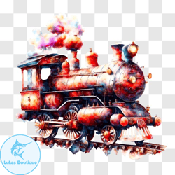 vintage steam locomotive on display png design 144