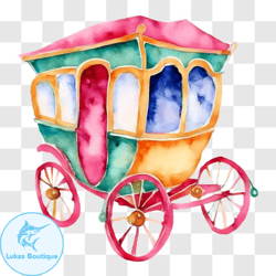 vintage horse drawn carriage with ornate decorations png design 152