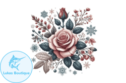 classic winter rose flower clipart design 158