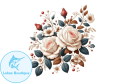 classic winter rose flower clipart design 161