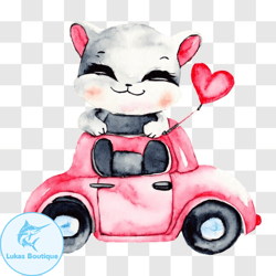 adorable cat enjoying a ride in a pink car png design 163