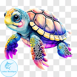 vibrant sea turtle in the blue ocean png design 223