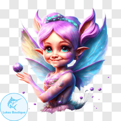 playful cartoon fairy with pink hair and blue wings png design 235