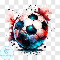 vibrant soccer ball with colorful paint splatters png design 237