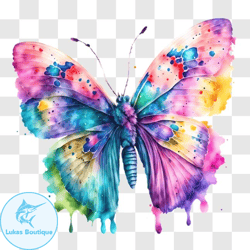 colorful butterfly with watercolor wings png design 245