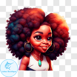 stylish woman with afro hairstyle and bright smile png design 264