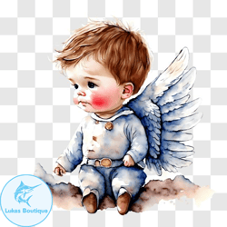 cute baby boy dressed as an angel png design 265