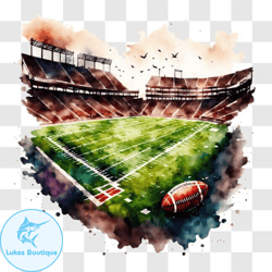 empty football stadium watercolor painting png design 277