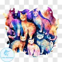 colorful cat galaxy png design 275