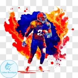 colorful football player in action png design 281