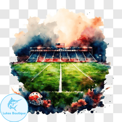 watercolor painting of an empty football field png design 291