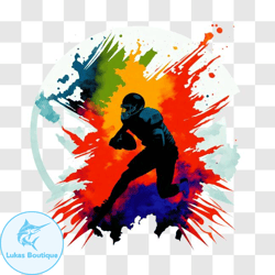 football player running with the ball silhouette png design 293