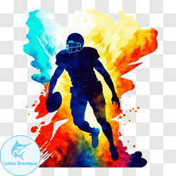 football player silhouette with ball in hand png design 297