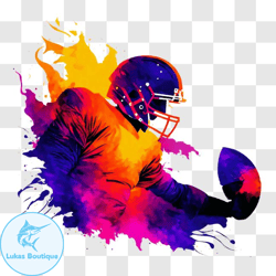 colorful football player with ball png design 304