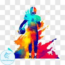 colorful paint splatters football player png design 306