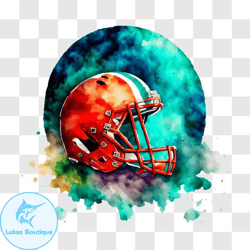 colorful miami dolphins football helmet png design 310