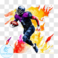 passionate football player with burning determination png design 326
