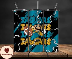 jacksonville jaguars tumbler wrap, mario tumbler wrap, nfl logo png, tumbler designs, nfl football png, design by davisb