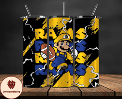 los angeles rams tumbler wrap, mario tumbler wrap, nfl logo png, tumbler designs, nfl football png, design by davisbundl