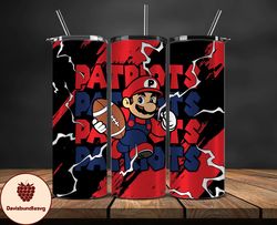 new england patriots tumbler wrap, mario tumbler wrap, nfl logo png, tumbler designs, nfl football png, design by davisb