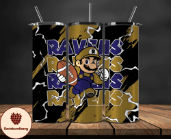 baltimore ravens tumbler wrap, mario tumbler wrap, nfl logo png, tumbler designs, nfl football png, design by davisbundl