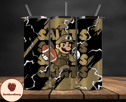 new orleans saints tumbler wrap, mario tumbler wrap, nfl logo png, tumbler designs, nfl football png, design by davisbun