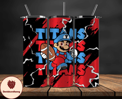 tennessee titans tumbler wrap, mario tumbler wrap, nfl logo png, tumbler designs, nfl football png, design by davisbundl