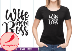 wife mom boss svg design 33