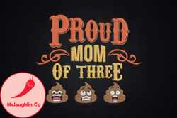 proud mom of three cute poops mother design 67