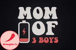 tired mom of 3 boys mothers gift design 88