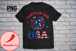 party in the usa disco 4th of july png design 02