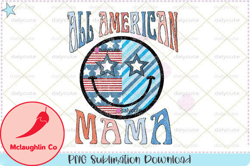 all american mama retro 4th of july png design 20