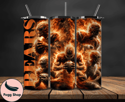 chicago bears  glow tumbler wraps, , nfl logo,, nfl sports, nfl design png  02