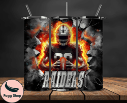 las vegas raiders tumbler wrap, crack hole design, logo nfl football, sports tumbler png, tumbler design 24
