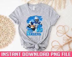 barry sanders art retro football png files for sublimation
