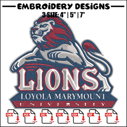 loyola marymount logo embroidery design, sport embroidery, logo sport embroidery,embroidery design, ncaa embroidery