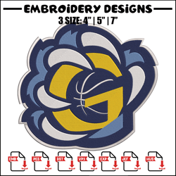 memphis grizzlies design embroidery design, nba embroidery, sport embroidery, embroidery design,logo sport embroidery