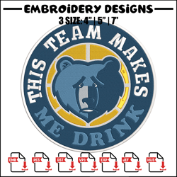 memphis grizzlies design embroidery design, nba embroidery,sport embroidery, embroidery design,logo sport embroidery