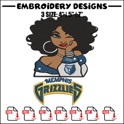 memphis grizzlies girl embroidery design, nba embroidery,sport embroidery,embroidery design, logo sport embroidery