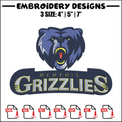 memphis grizzlies logo embroidery design, nba embroidery, sport embroidery,embroidery design, logo sport embroidery.