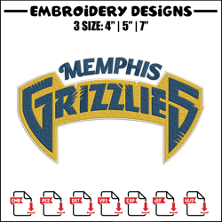 memphis grizzlies logo embroidery design, nba embroidery, sport embroidery,embroidery design, logo sport embroidery