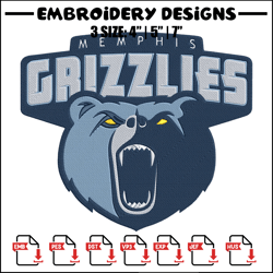 memphis grizzlies logo embroidery design, nba embroidery, sport embroidery,embroidery design,logo sport embroidery