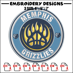 memphis grizzlies logo embroidery design, nba embroidery,sport embroidery,embroidery design, logo sport embroidery